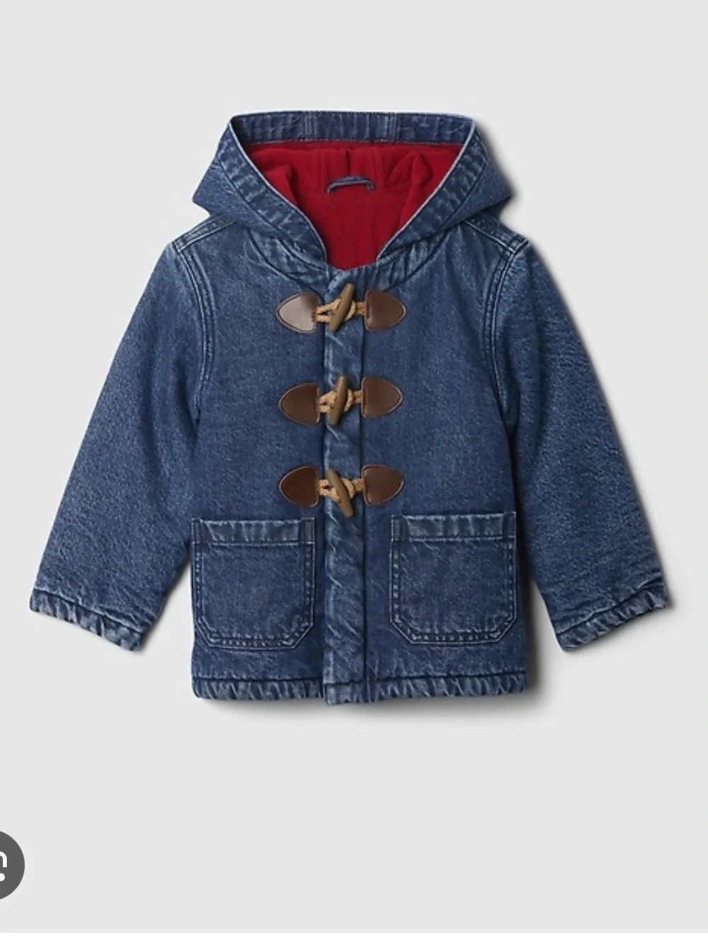 GAP Kids Paddington Bear Denim Toggle Hooded Jacket - Navy Blue